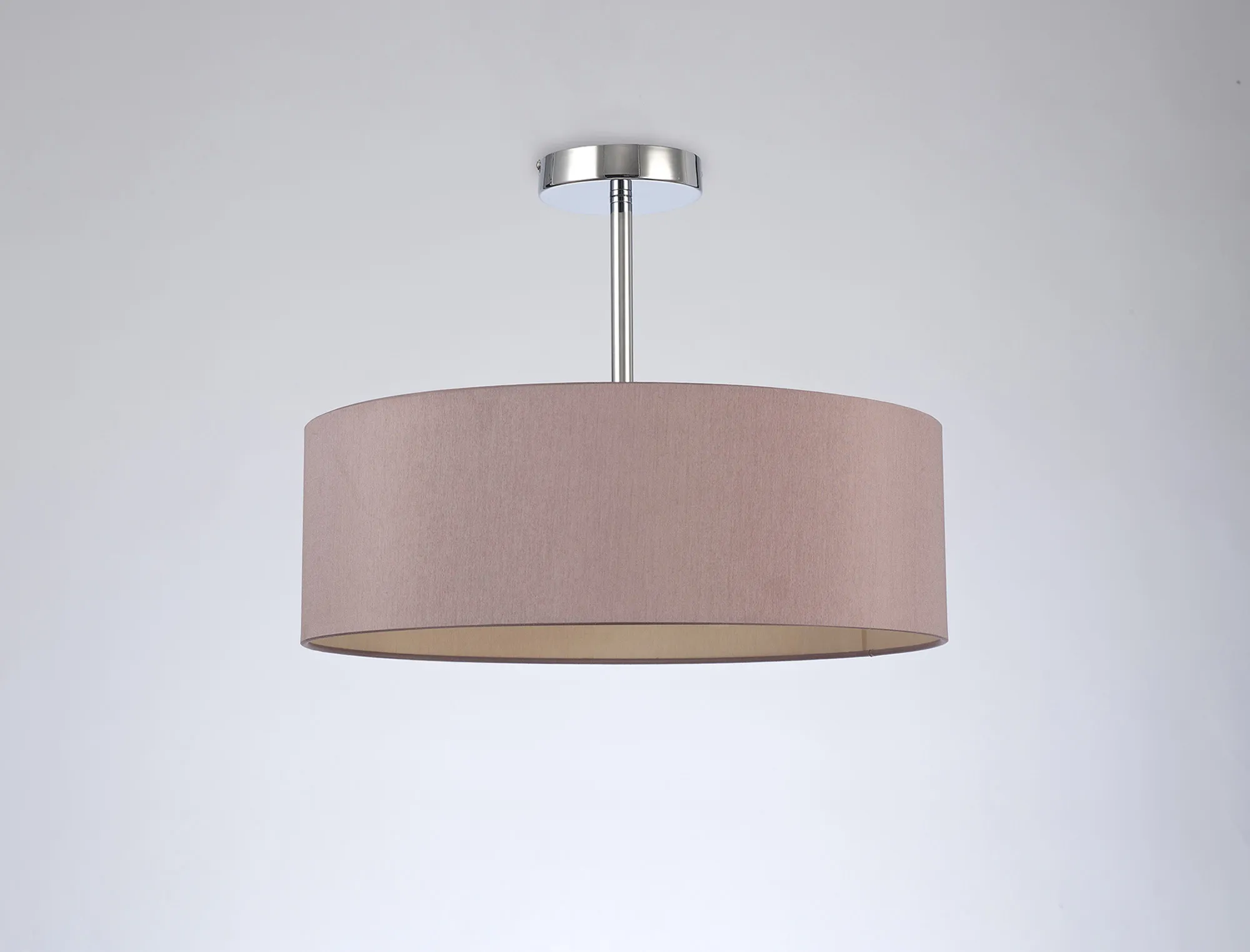 Baymont 45cm Semi Flush 3 Light Polished Chrome, Taupe/Halo Gold DK0682  Deco Baymont CH TA
